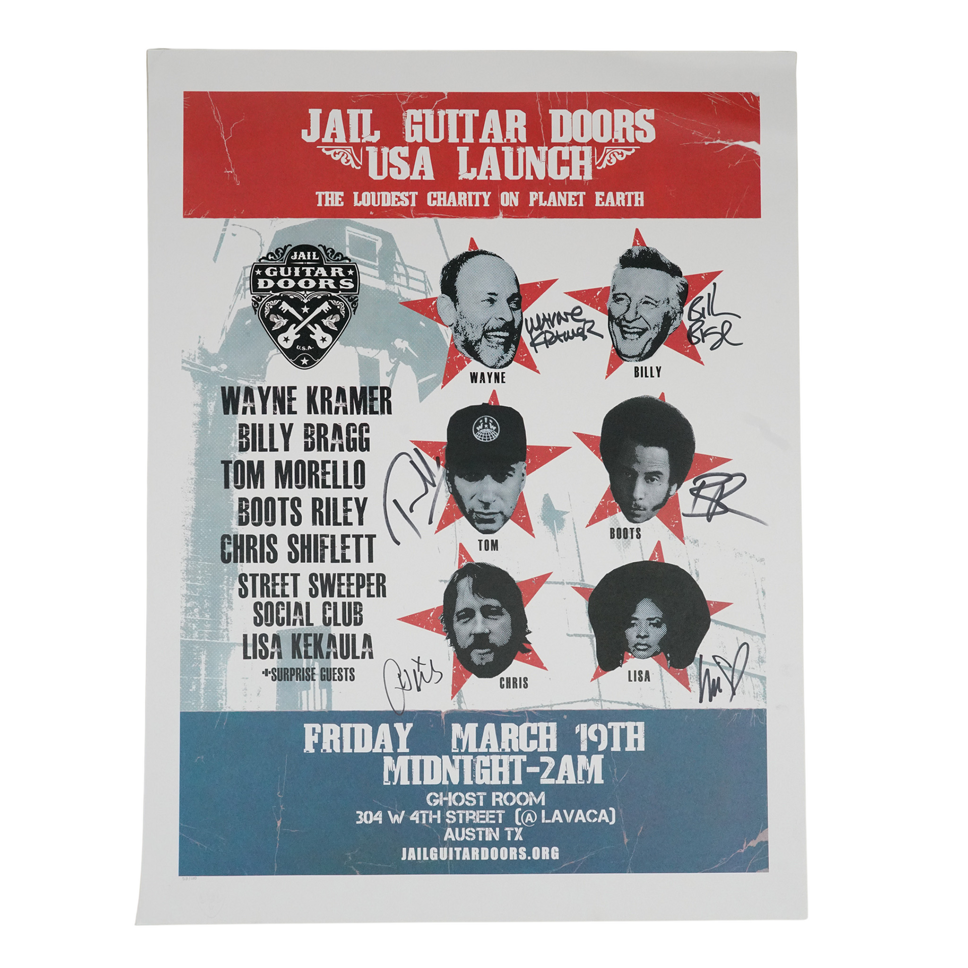 Signed JGD-USA Office Launch Poster – Jail Guitar Doors
